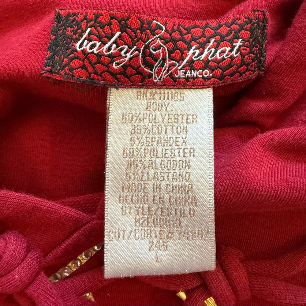 Maroon Baby Phat Sweater Size L Vintage - Picture 3 of 11